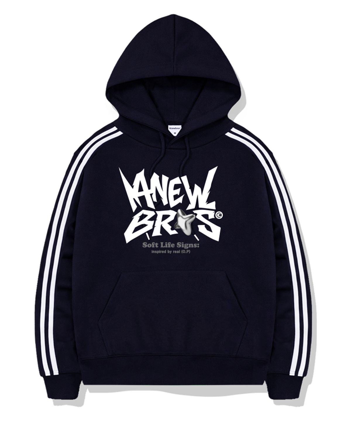 어뉴브로스(ANEWBROS) 디어사인 트랙 오버핏 후드티셔츠 4 Color [ANBI_8003]