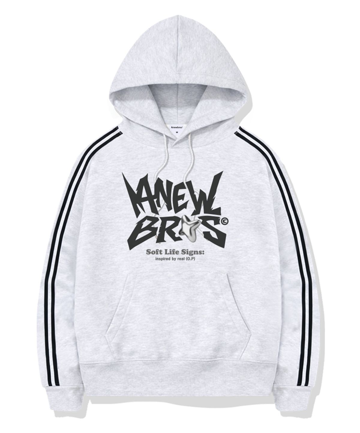 어뉴브로스(ANEWBROS) 디어사인 트랙 오버핏 후드티셔츠 4 Color [ANBI_8003]
