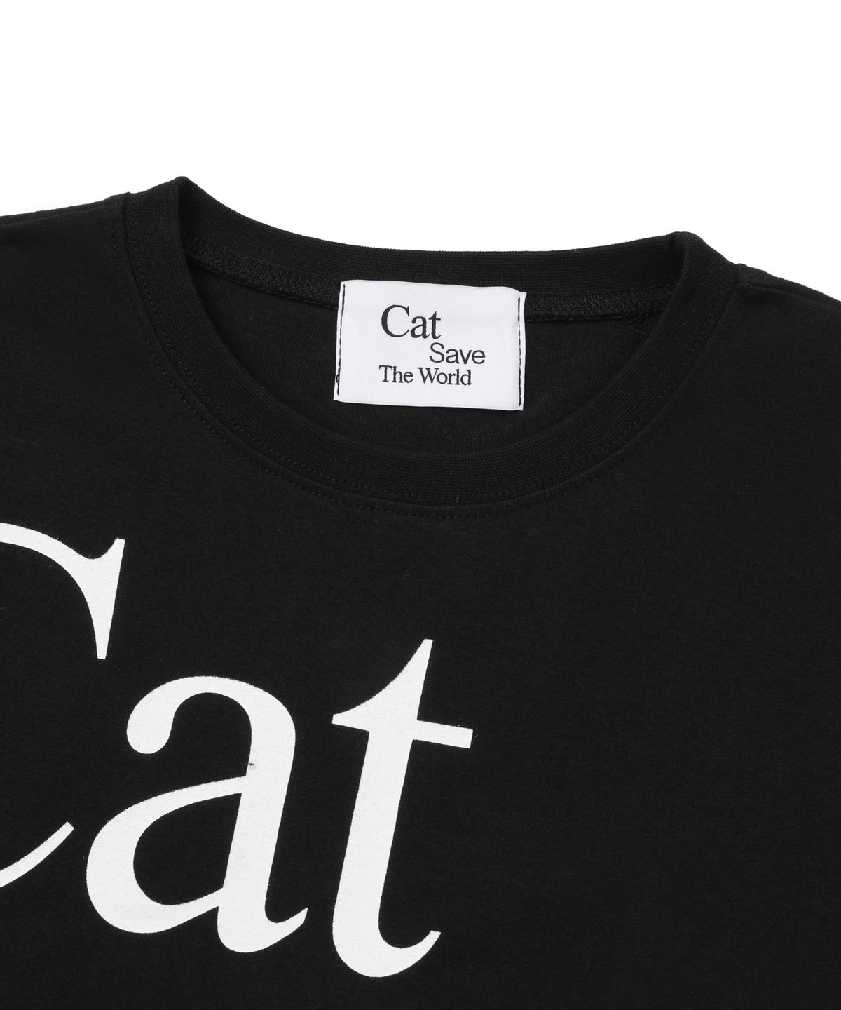 캣세이브더월드(CATSAVETHEWORLD) 레터링 반팔 티 (2컬러)