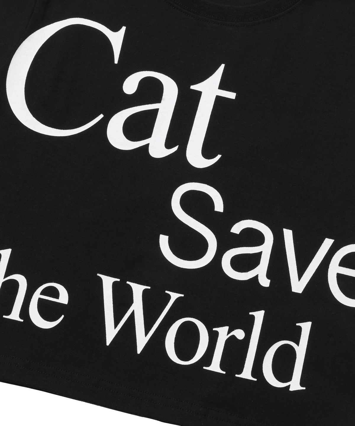 캣세이브더월드(CATSAVETHEWORLD) 레터링 반팔 티 (2컬러)