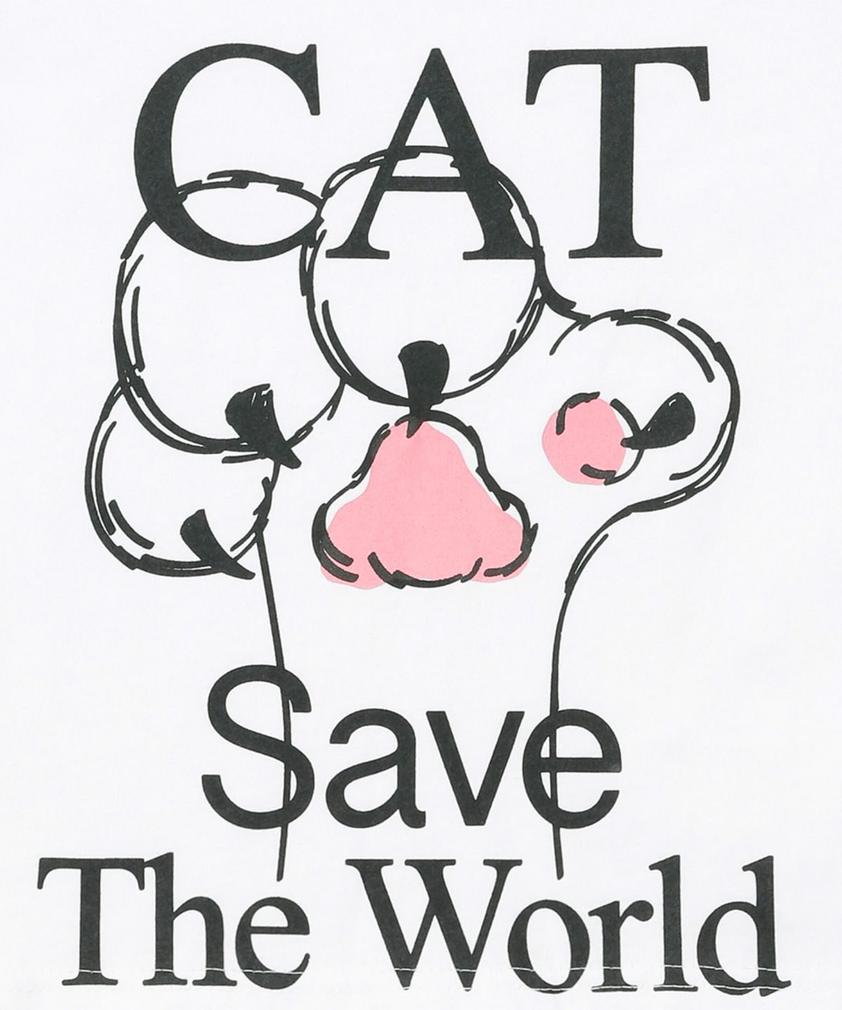 캣세이브더월드(CATSAVETHEWORLD) 풋 패드 반팔 티 (2컬러)
