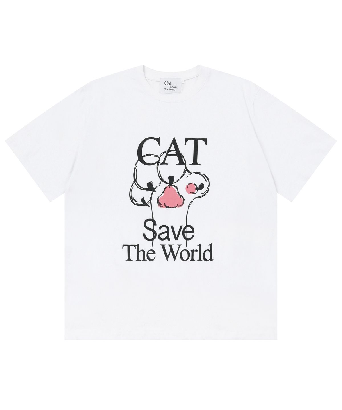 캣세이브더월드(CATSAVETHEWORLD) 풋 패드 반팔 티 (2컬러)