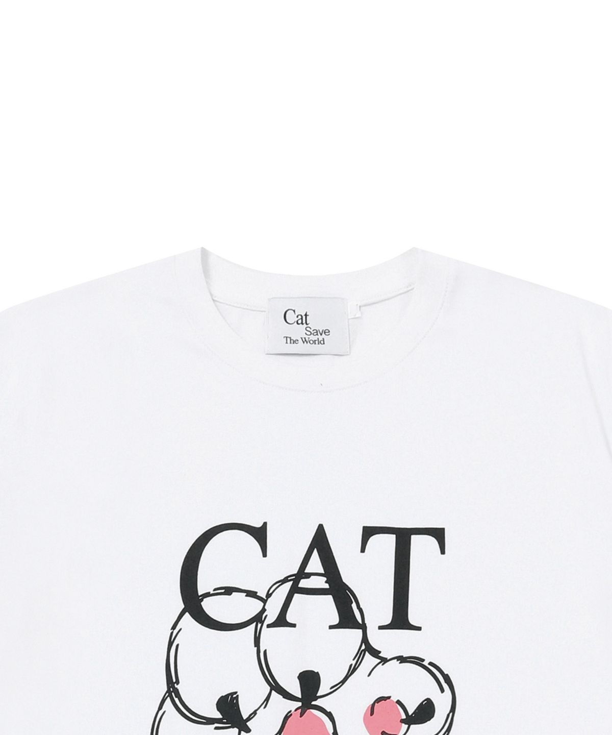 캣세이브더월드(CATSAVETHEWORLD) 풋 패드 반팔 티 (2컬러)
