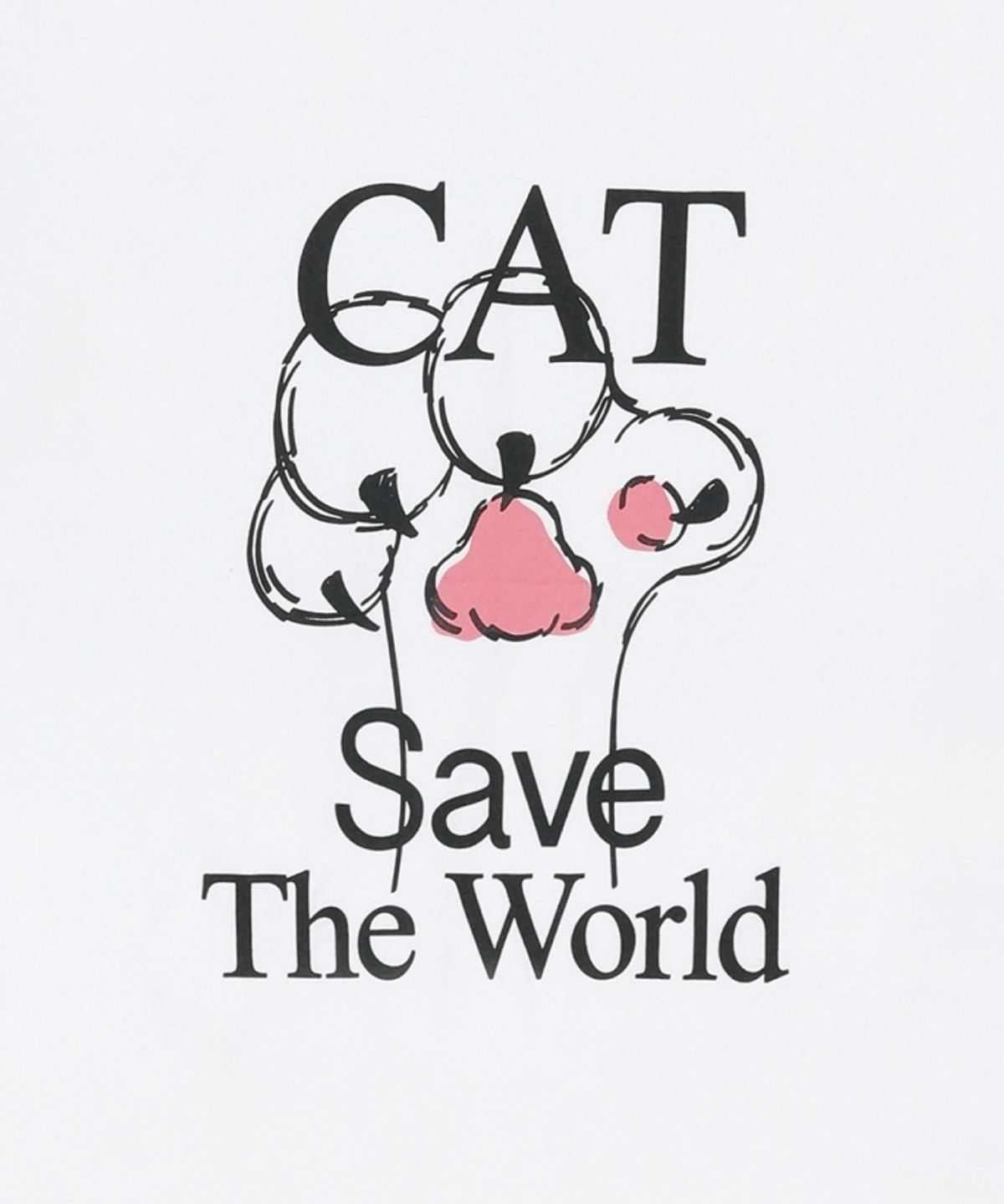 캣세이브더월드(CATSAVETHEWORLD) 풋 패드 반팔 티 (2컬러)
