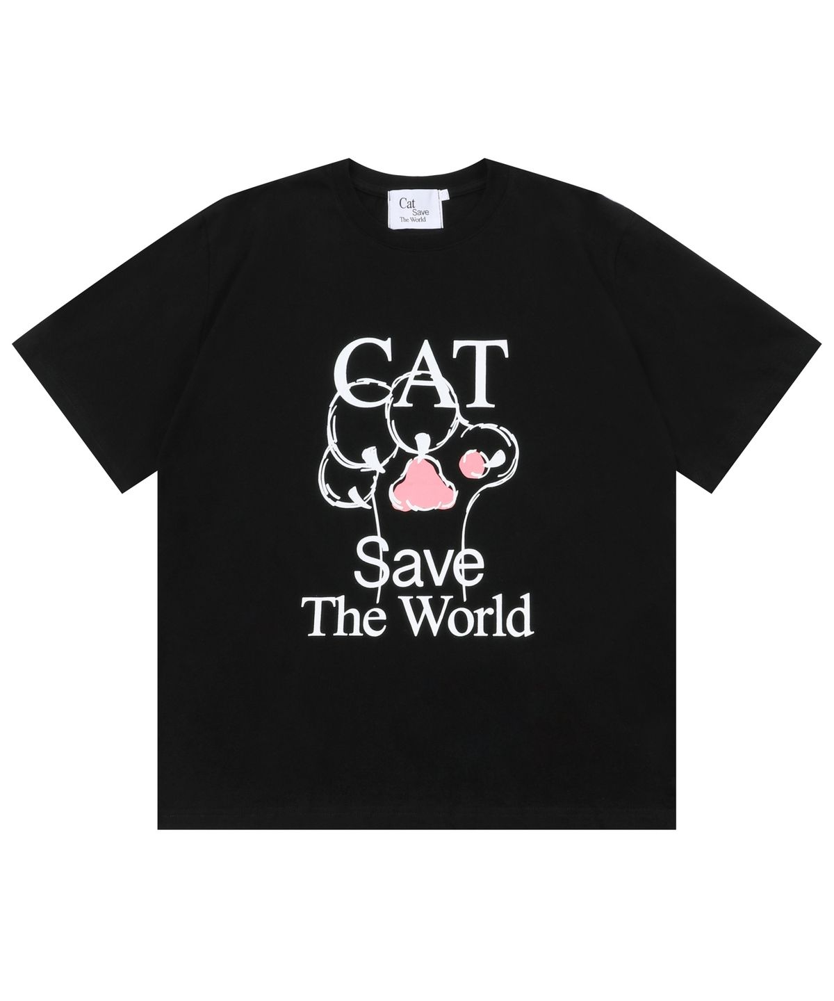 캣세이브더월드(CATSAVETHEWORLD) 풋 패드 반팔 티 (2컬러)