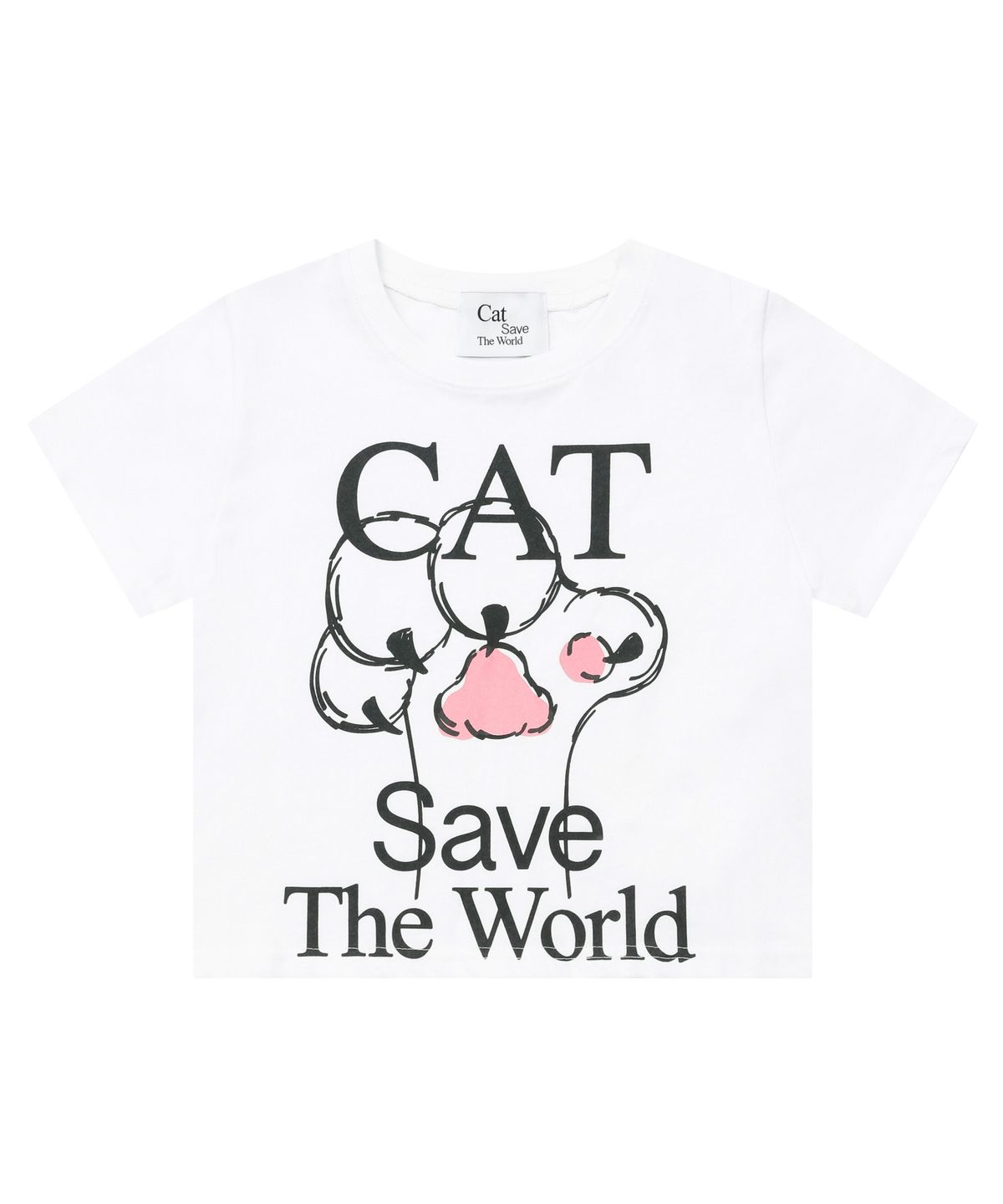 캣세이브더월드(CATSAVETHEWORLD) 풋 패드 반팔 티 (2컬러)