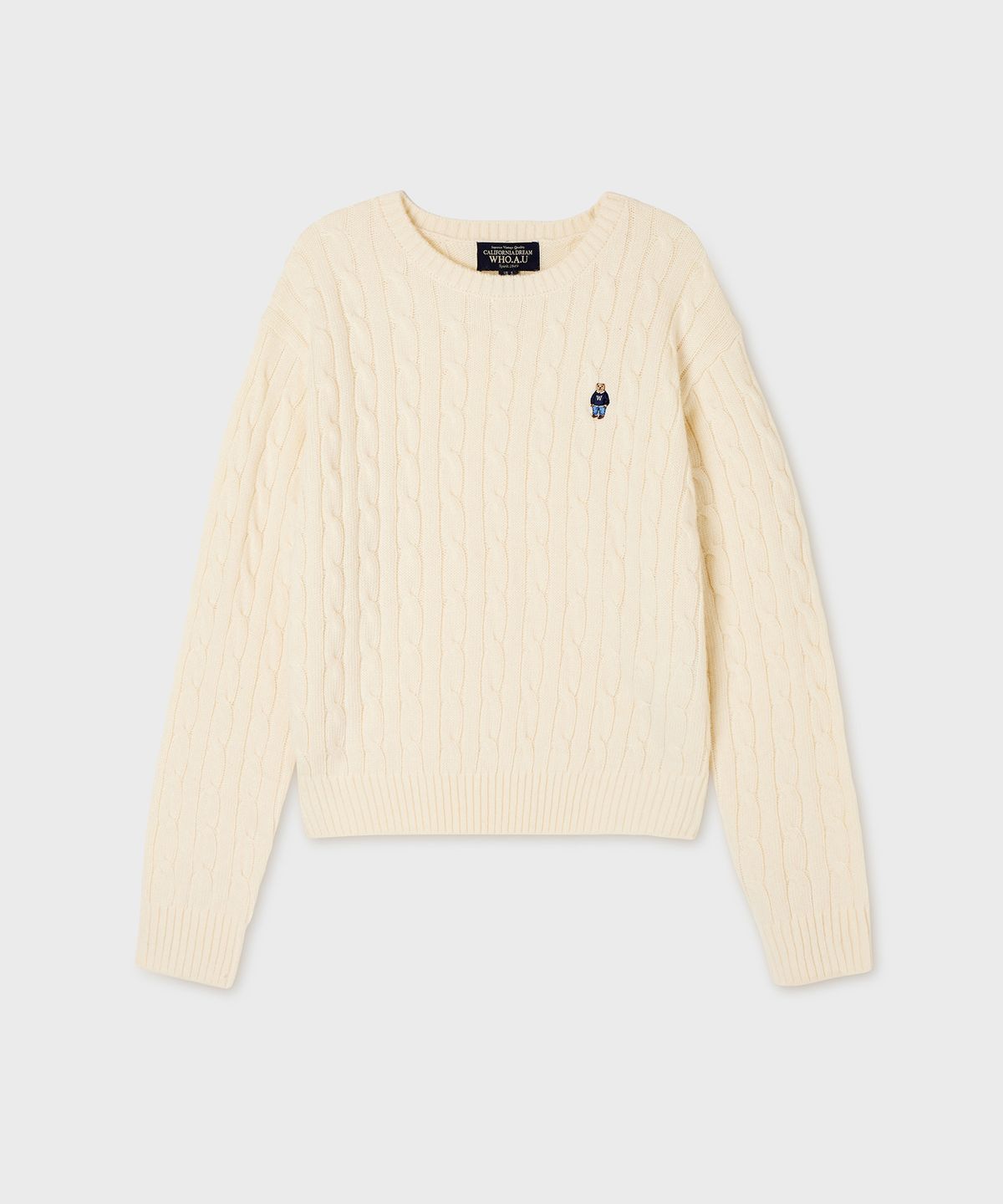 후아유(WHO.A.U) Steve Cable R-neck Pullover / WHKAG4921F