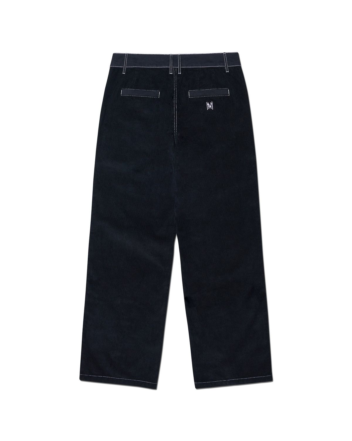 노매뉴얼(NOMANUAL) HALF & HALF CORDUROY PANTS - BLACK