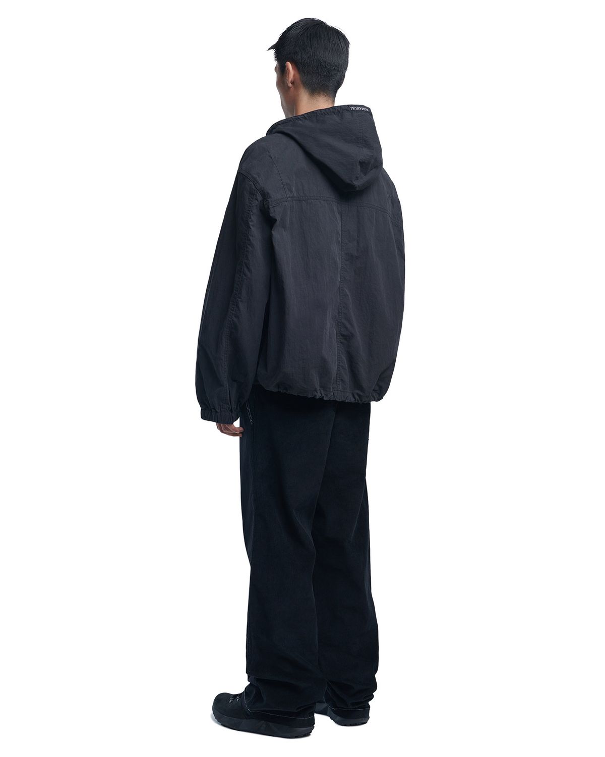 노매뉴얼(NOMANUAL) HALF & HALF CORDUROY PANTS - BLACK