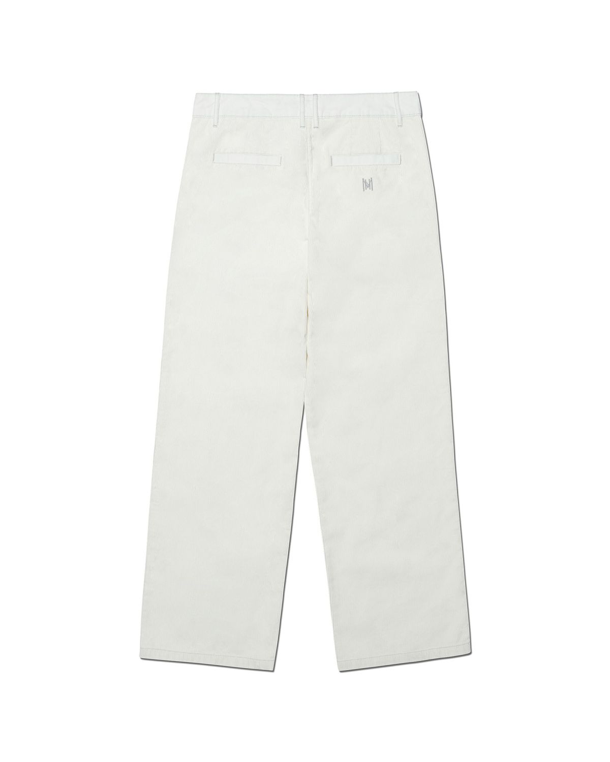 노매뉴얼(NOMANUAL) HALF & HALF CORDUROY PANTS - WHITE