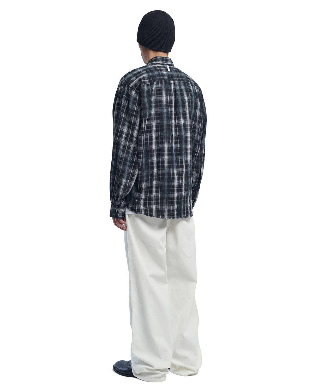 노매뉴얼(NOMANUAL) HALF & HALF CORDUROY PANTS - WHITE