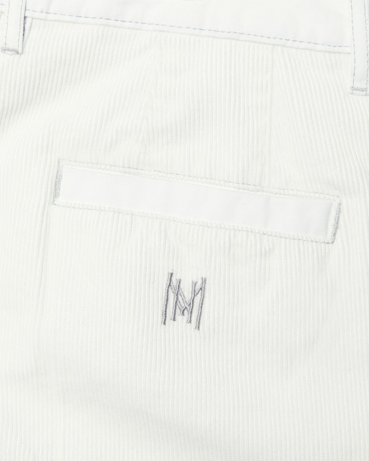 노매뉴얼(NOMANUAL) HALF & HALF CORDUROY PANTS - WHITE