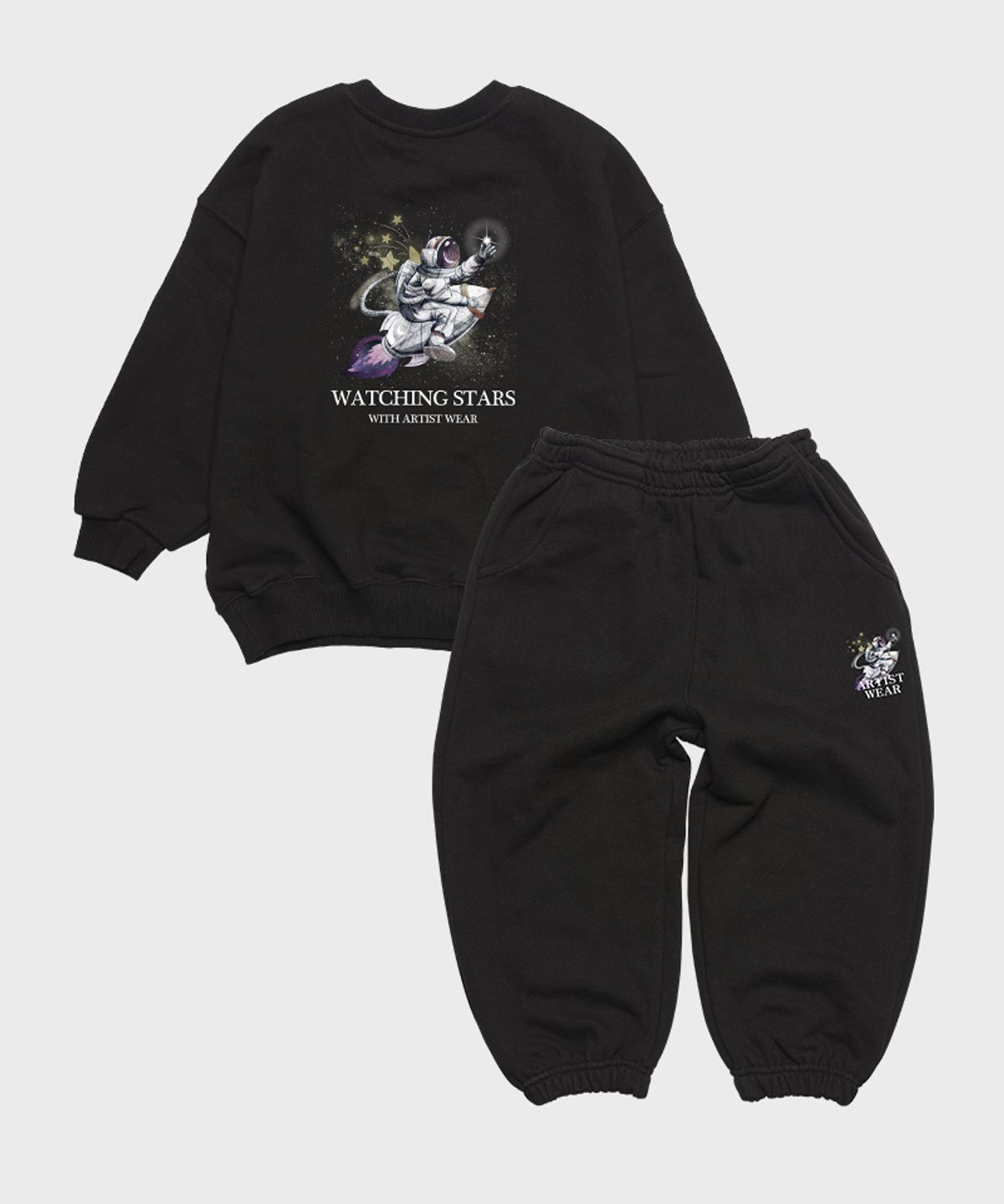 아티스트웨어 키즈(ARTISTWEARKIDS) [ATW] 키즈 워칭스타 셋업_BK