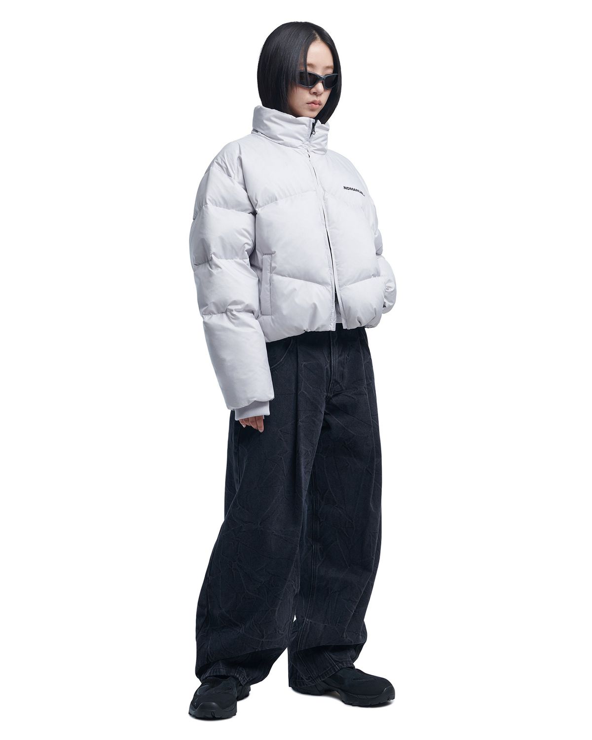 노매뉴얼(NOMANUAL) B.D WIDE DENIM PANTS - BLACK