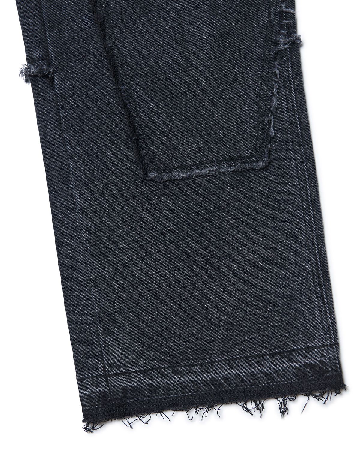 노매뉴얼(NOMANUAL) RAW EDGE DOUBLE KNEE PANTS - WASHED BLACK