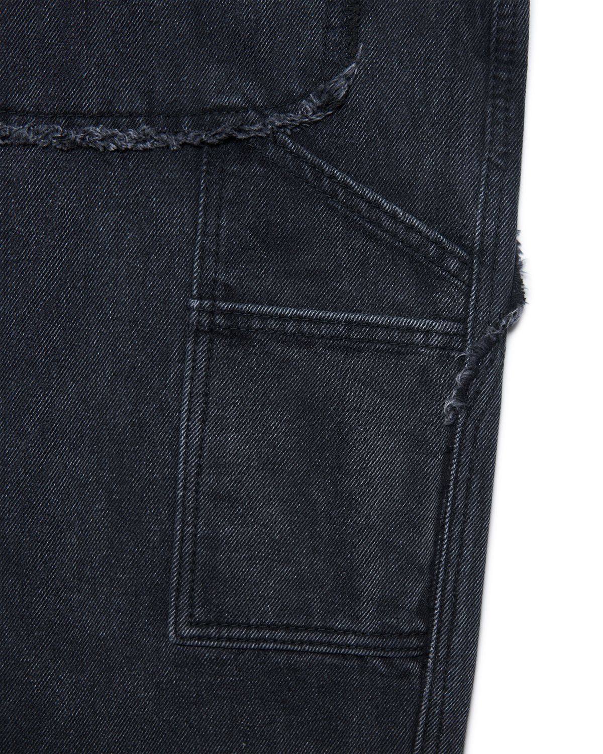 노매뉴얼(NOMANUAL) RAW EDGE DOUBLE KNEE PANTS - WASHED BLACK