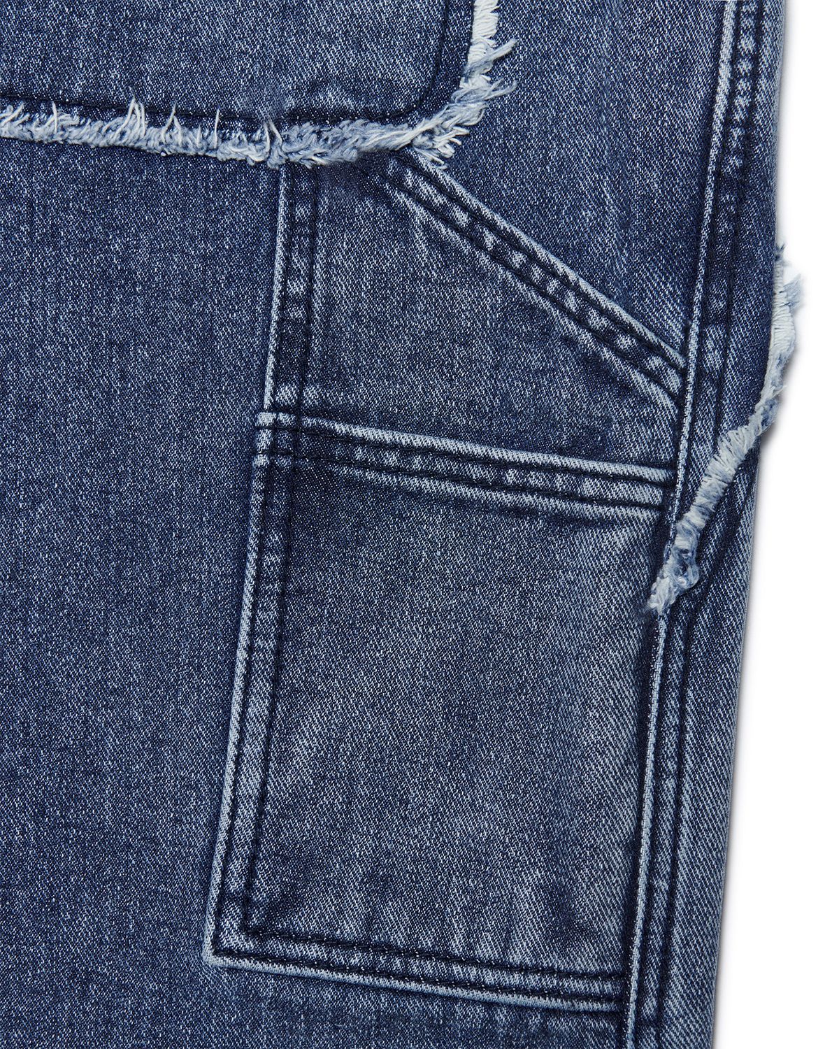 노매뉴얼(NOMANUAL) RAW EDGE DOUBLE KNEE PANTS - WASHED BLUE