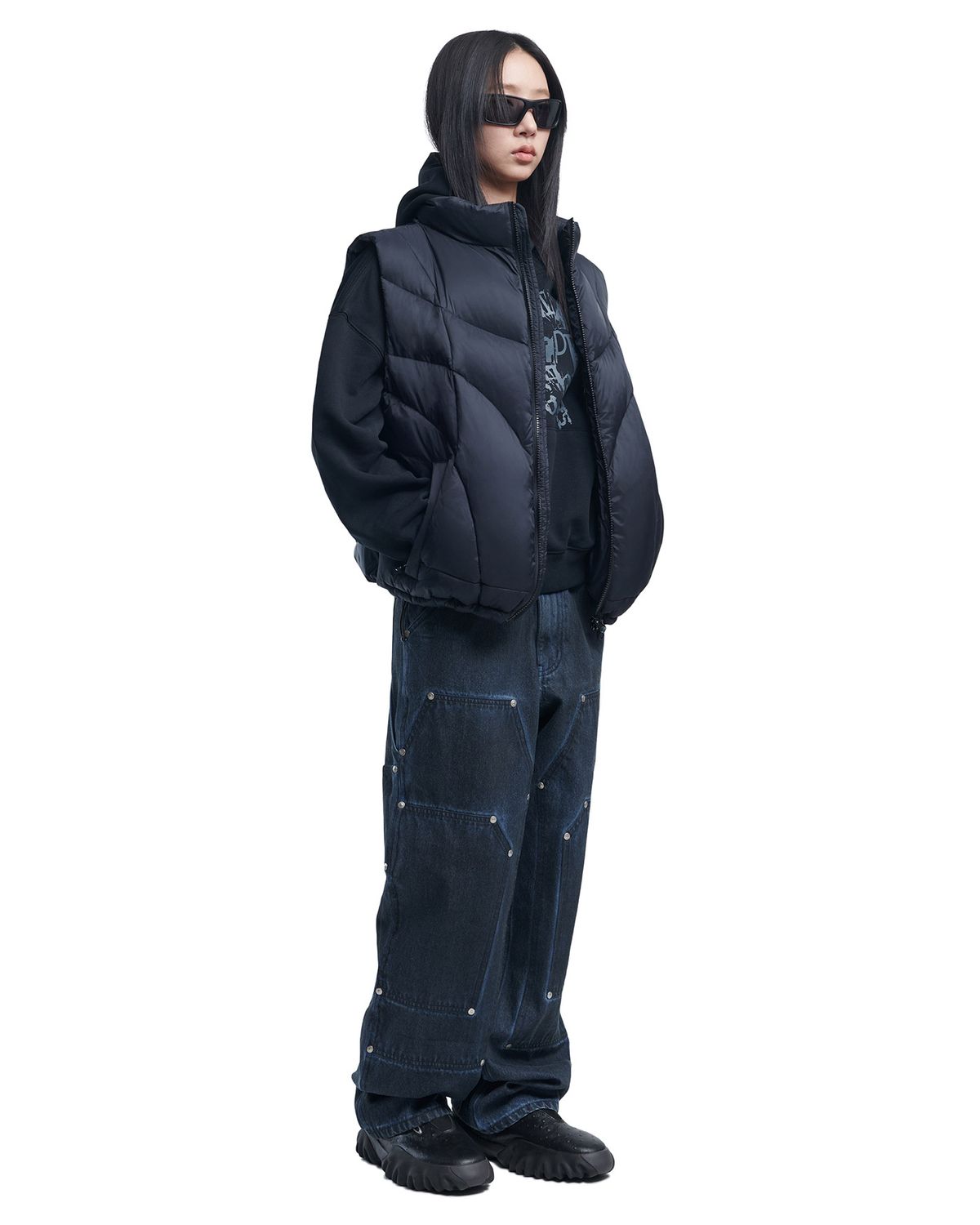 노매뉴얼(NOMANUAL) TRIPLE KNEE DYED WORK PANTS - DYED BLUE