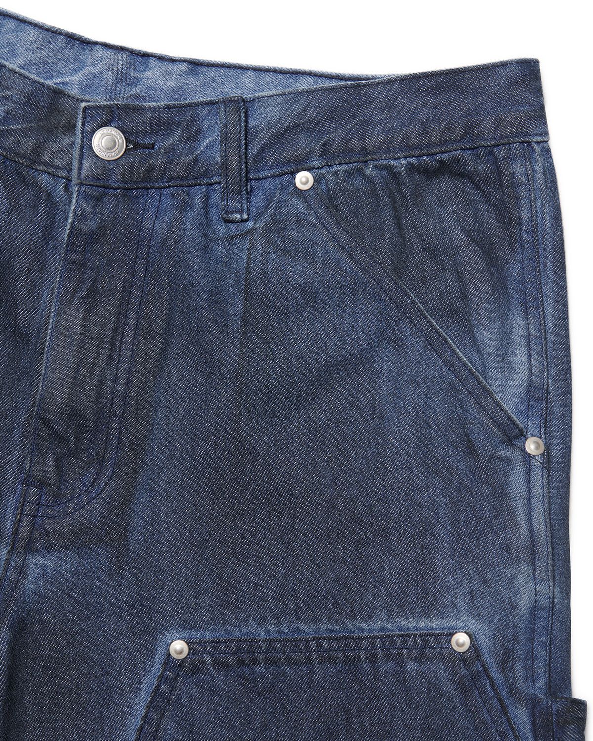 노매뉴얼(NOMANUAL) TRIPLE KNEE DYED WORK PANTS - DYED BLUE