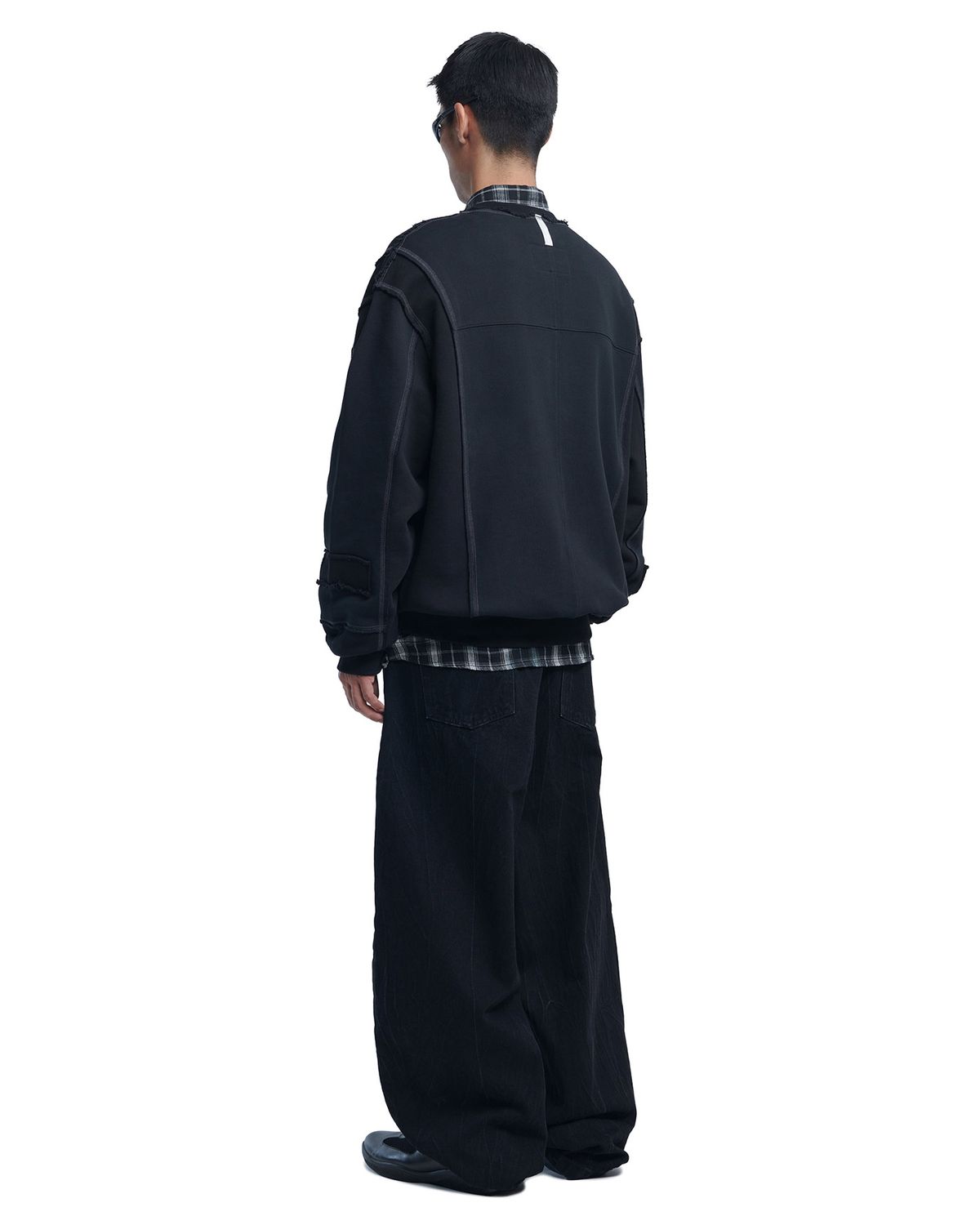 노매뉴얼(NOMANUAL) C.W WIDE DENIM PANTS - BLACK