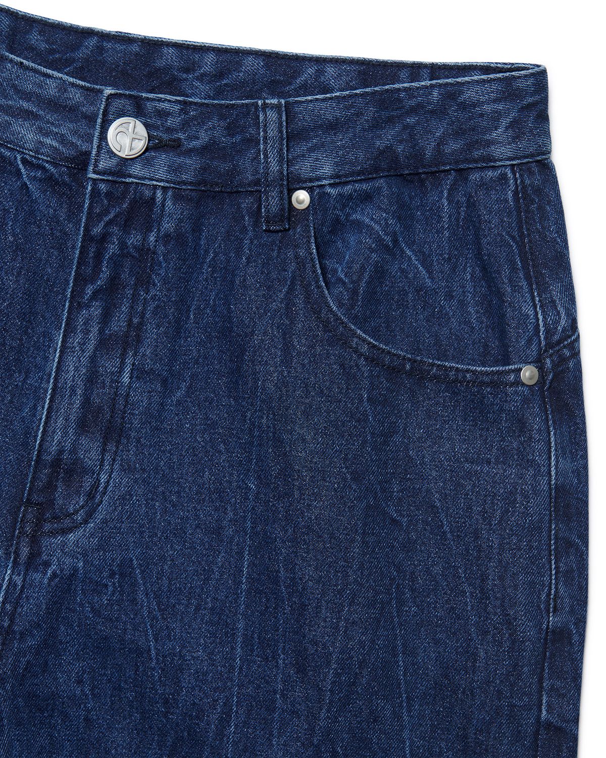 노매뉴얼(NOMANUAL) C.W WIDE DENIM PANTS - WASHED BLUE
