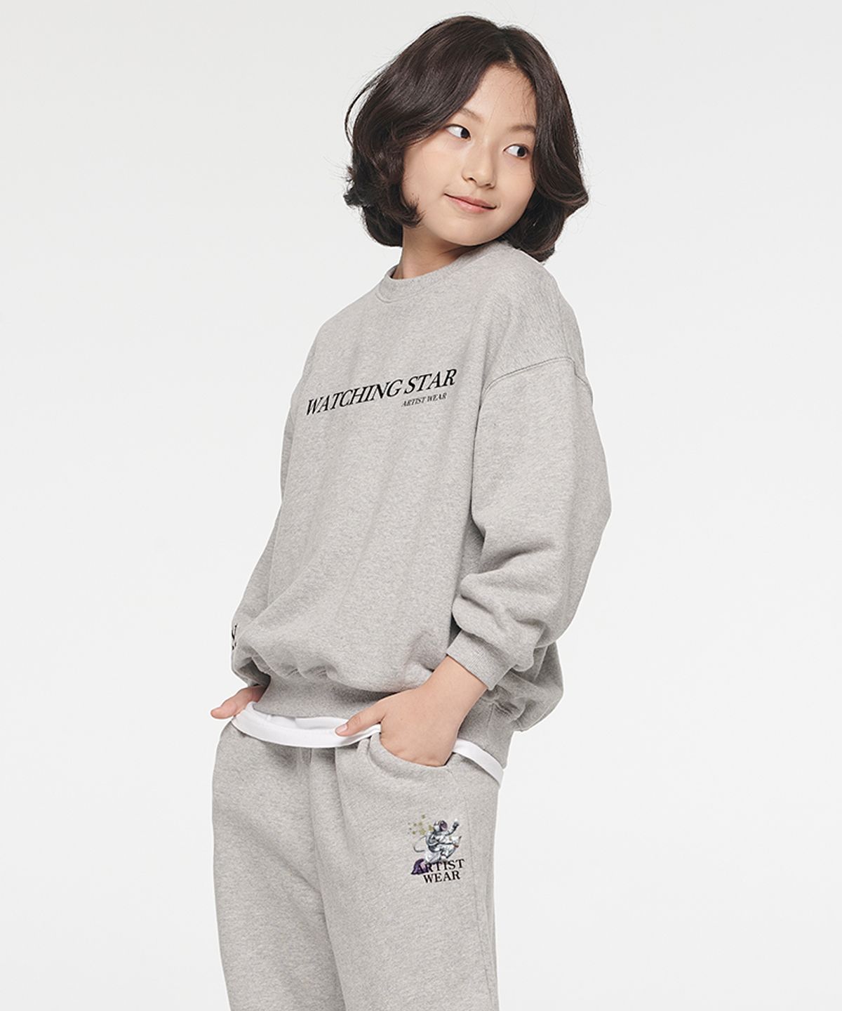 아티스트웨어 키즈(ARTISTWEARKIDS) [ATW] 키즈 워칭스타 셋업_GY