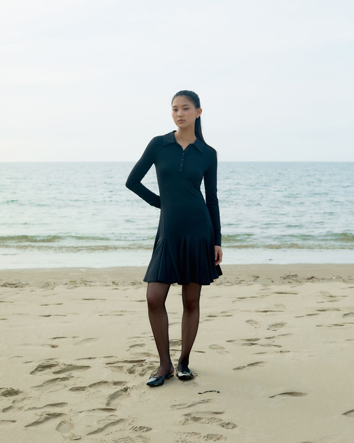 큐피도(KUPIDO) Daisy shirts dress _ black