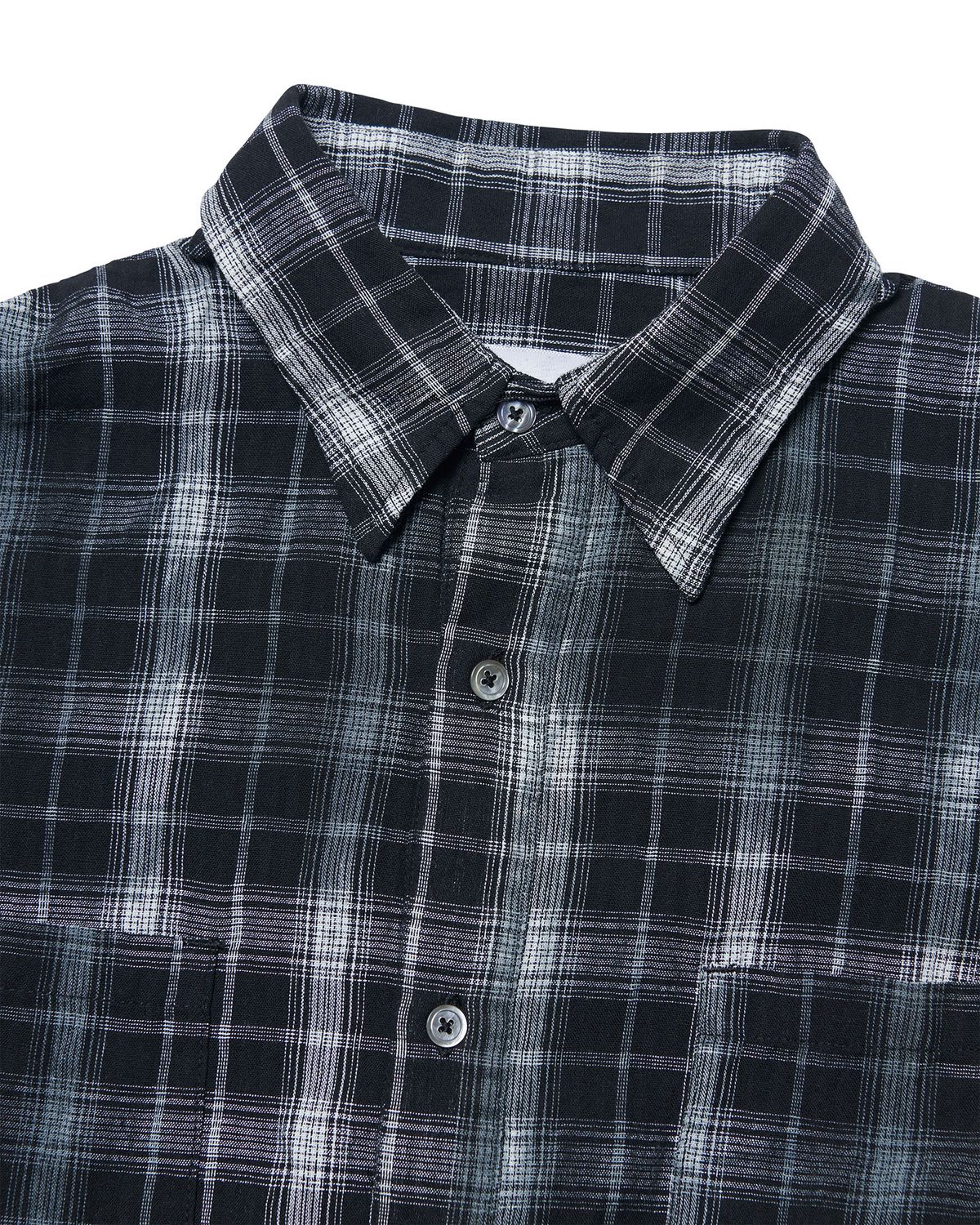노매뉴얼(NOMANUAL) O.D CHECK SHIRT - BLACK