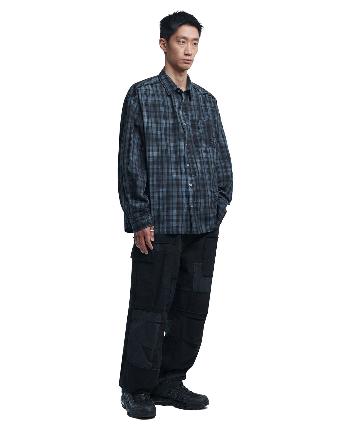 シャツ NOMANUAL H.R CHECK SHIRTS SA144 MUSINSA公式 | NOMANUAL O.D CHECK SHIRT - BLACK
