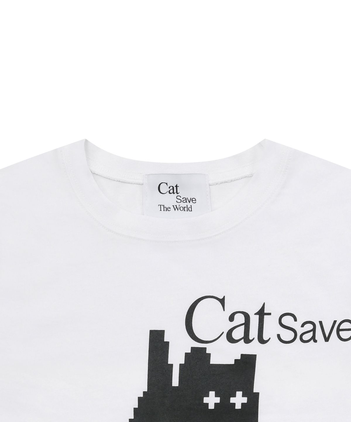 캣세이브더월드(CATSAVETHEWORLD) 픽셀 아트 크롭 티 (2컬러)