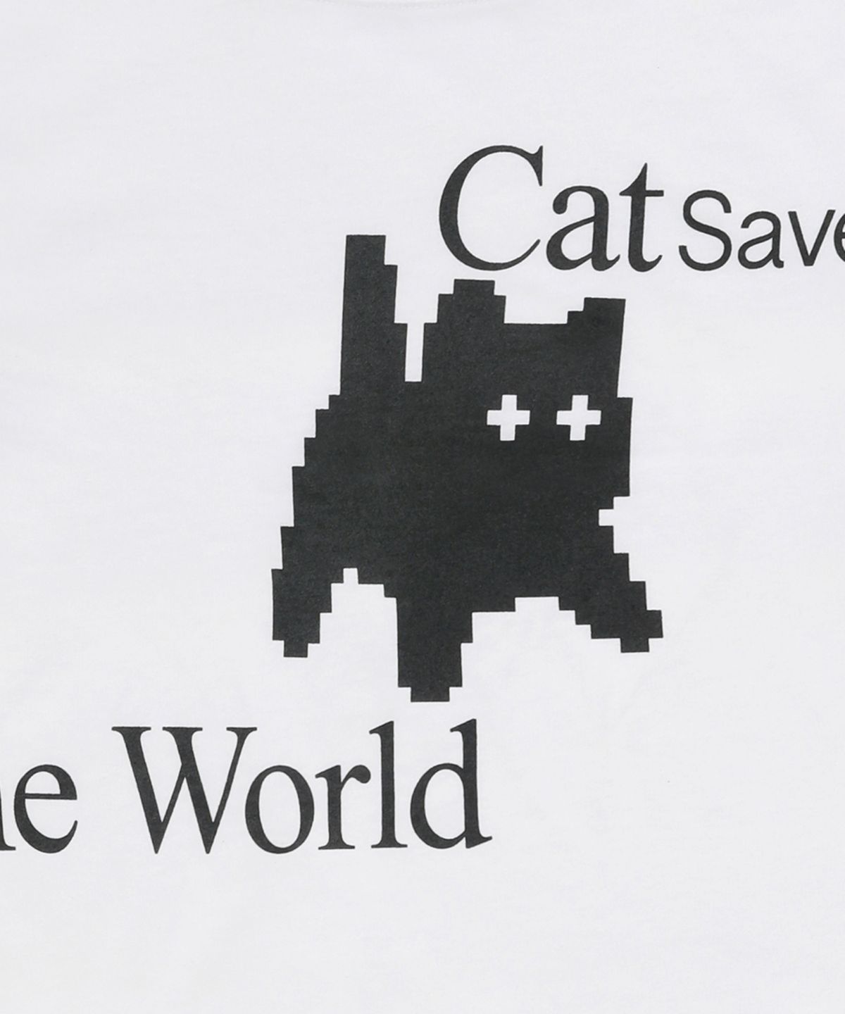 캣세이브더월드(CATSAVETHEWORLD) 픽셀 아트 크롭 티 (2컬러)