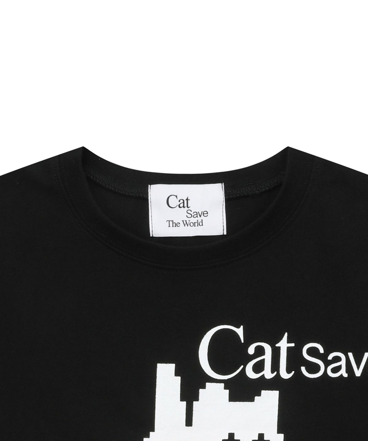 캣세이브더월드(CATSAVETHEWORLD) 픽셀 아트 크롭 티 (2컬러)