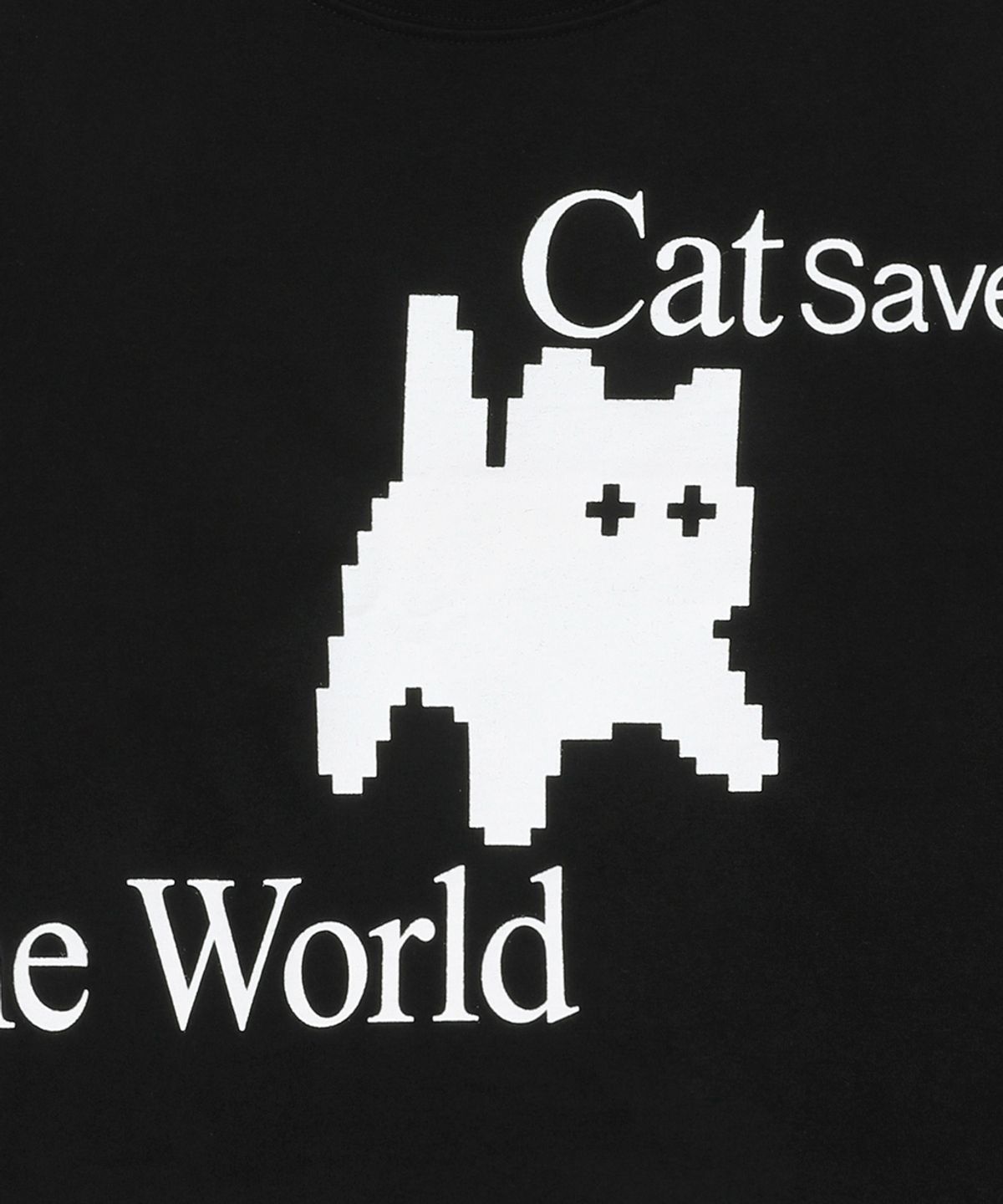 캣세이브더월드(CATSAVETHEWORLD) 픽셀 아트 크롭 티 (2컬러)