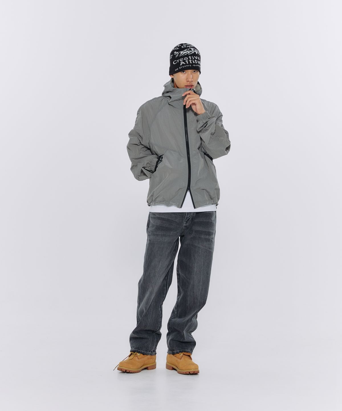 에이카화이트(AECA) WASHED NYLON WIND BREAKER-BEIGE