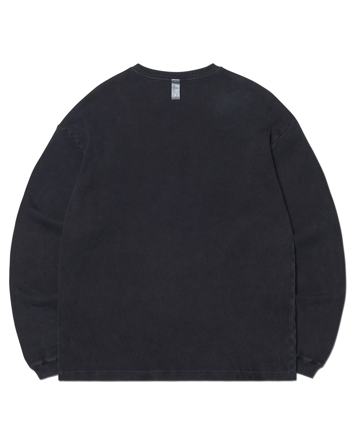 노매뉴얼(NOMANUAL) A.W WAFFLE LONG SLEEVE TEE - WASHED BLACK