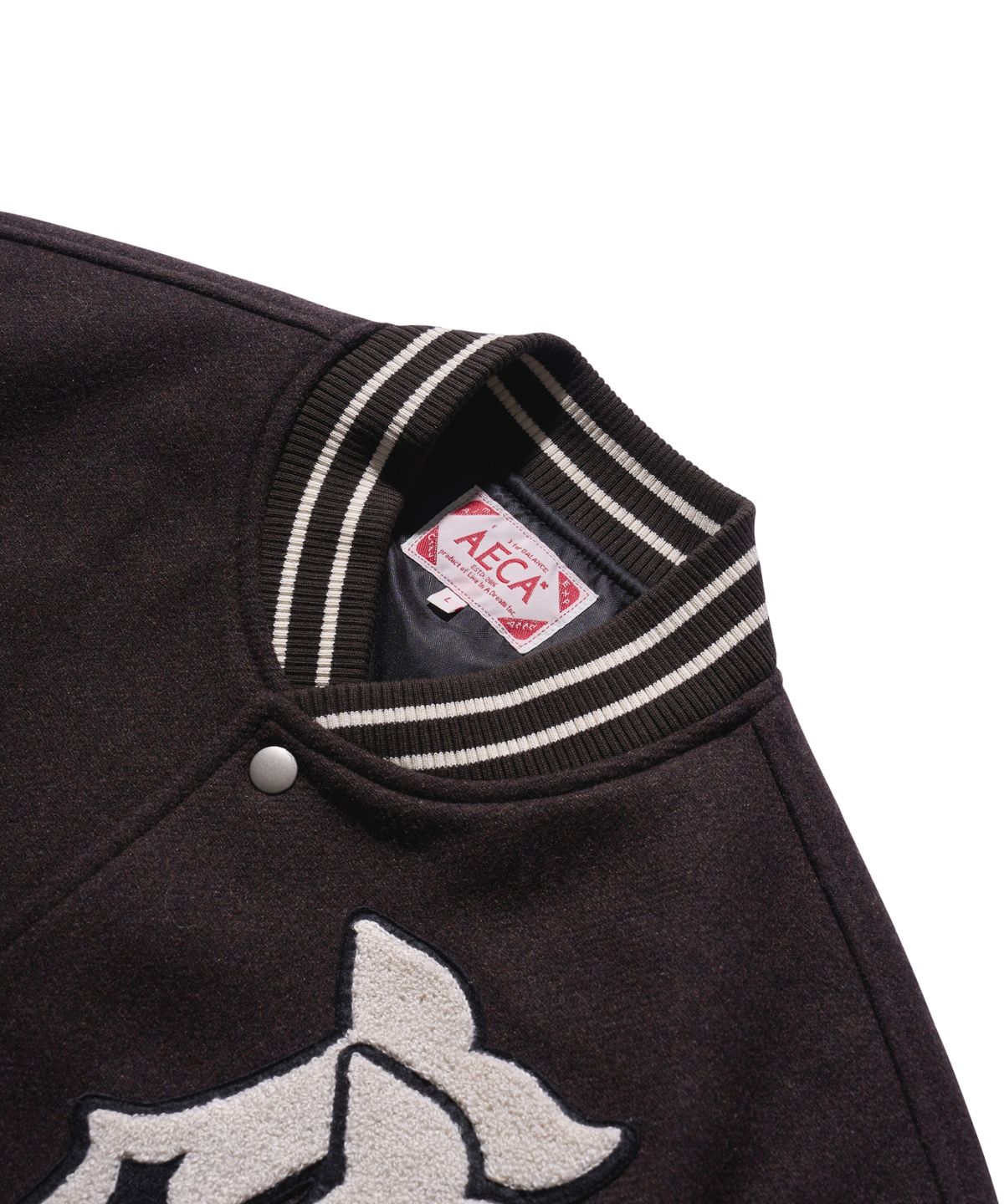 에이카화이트(AECA) DOUBLE A WOOL VARSITY JACKET-BROWN