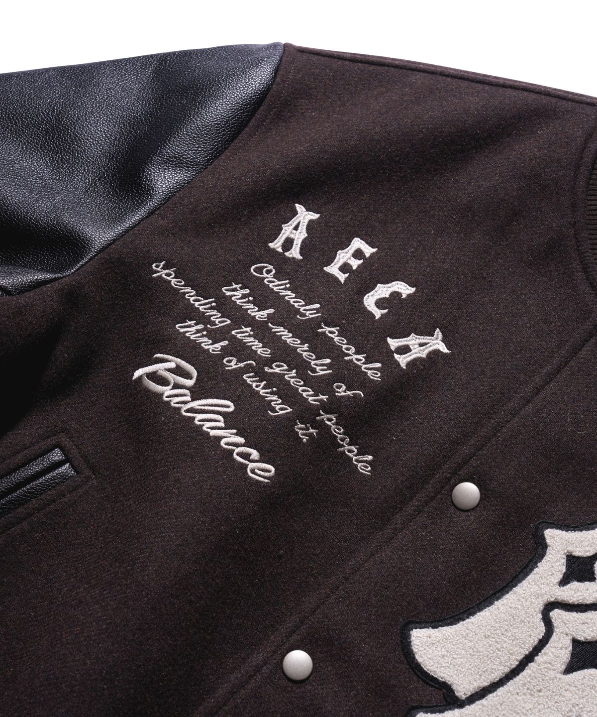 에이카화이트(AECA) DOUBLE A WOOL VARSITY JACKET-BROWN
