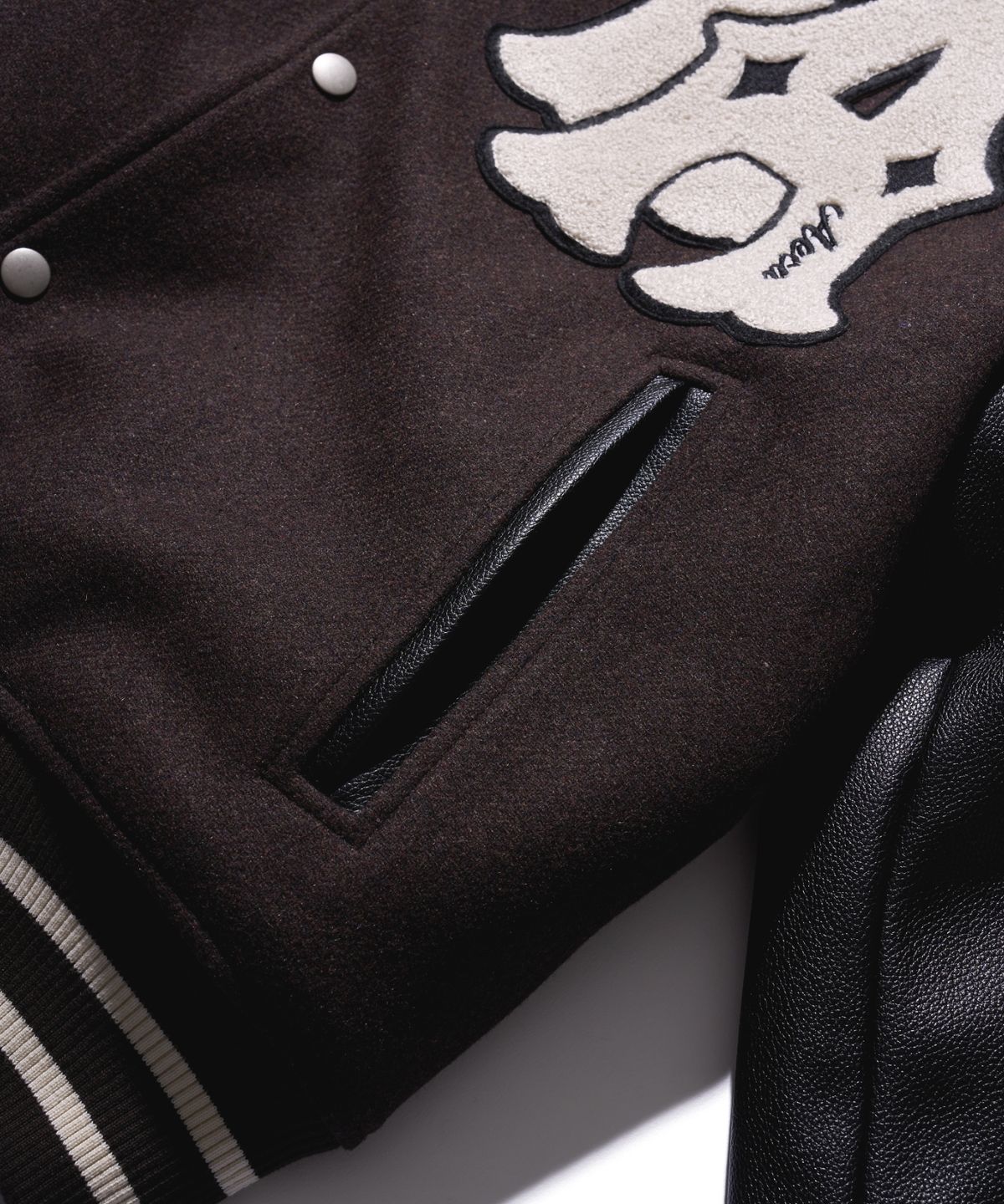 에이카화이트(AECA) DOUBLE A WOOL VARSITY JACKET-BROWN