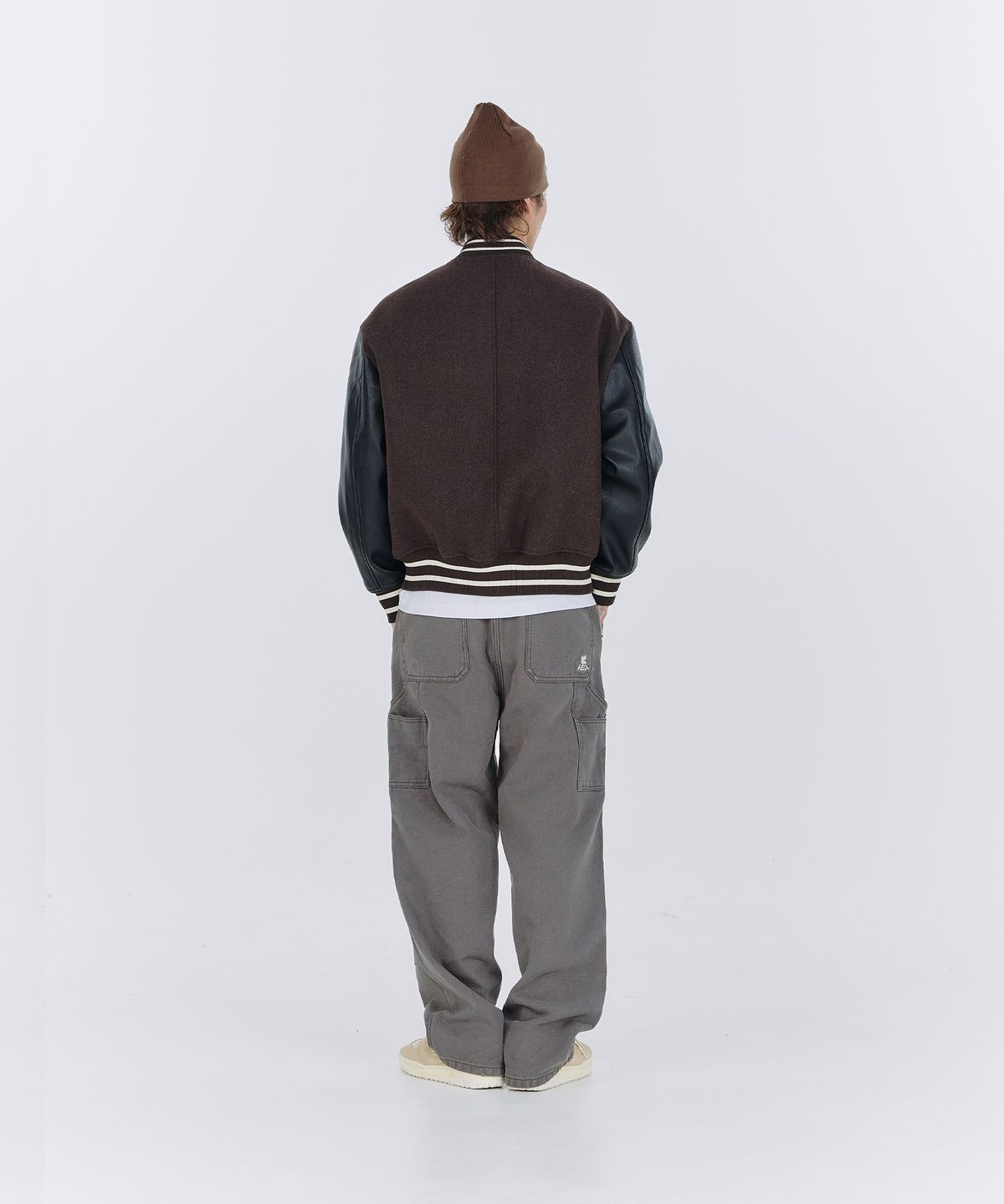 에이카화이트(AECA) DOUBLE A WOOL VARSITY JACKET-BROWN