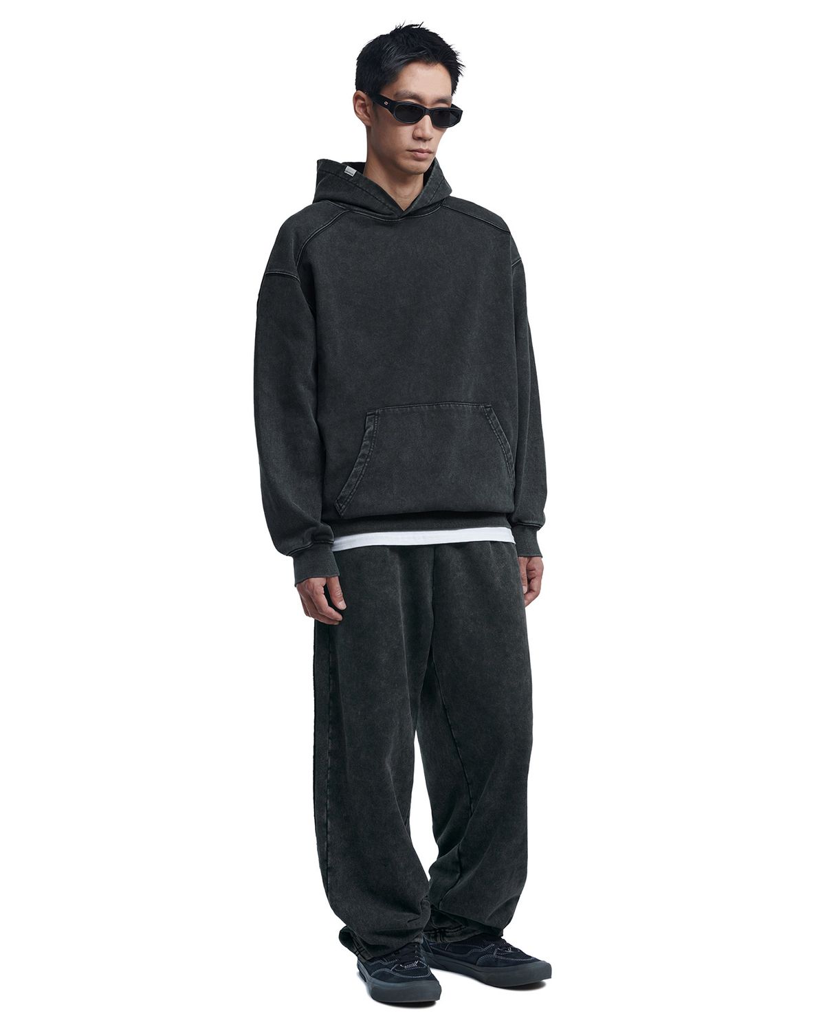 노매뉴얼(NOMANUAL) M.L HOODIE - WASHED BLACK
