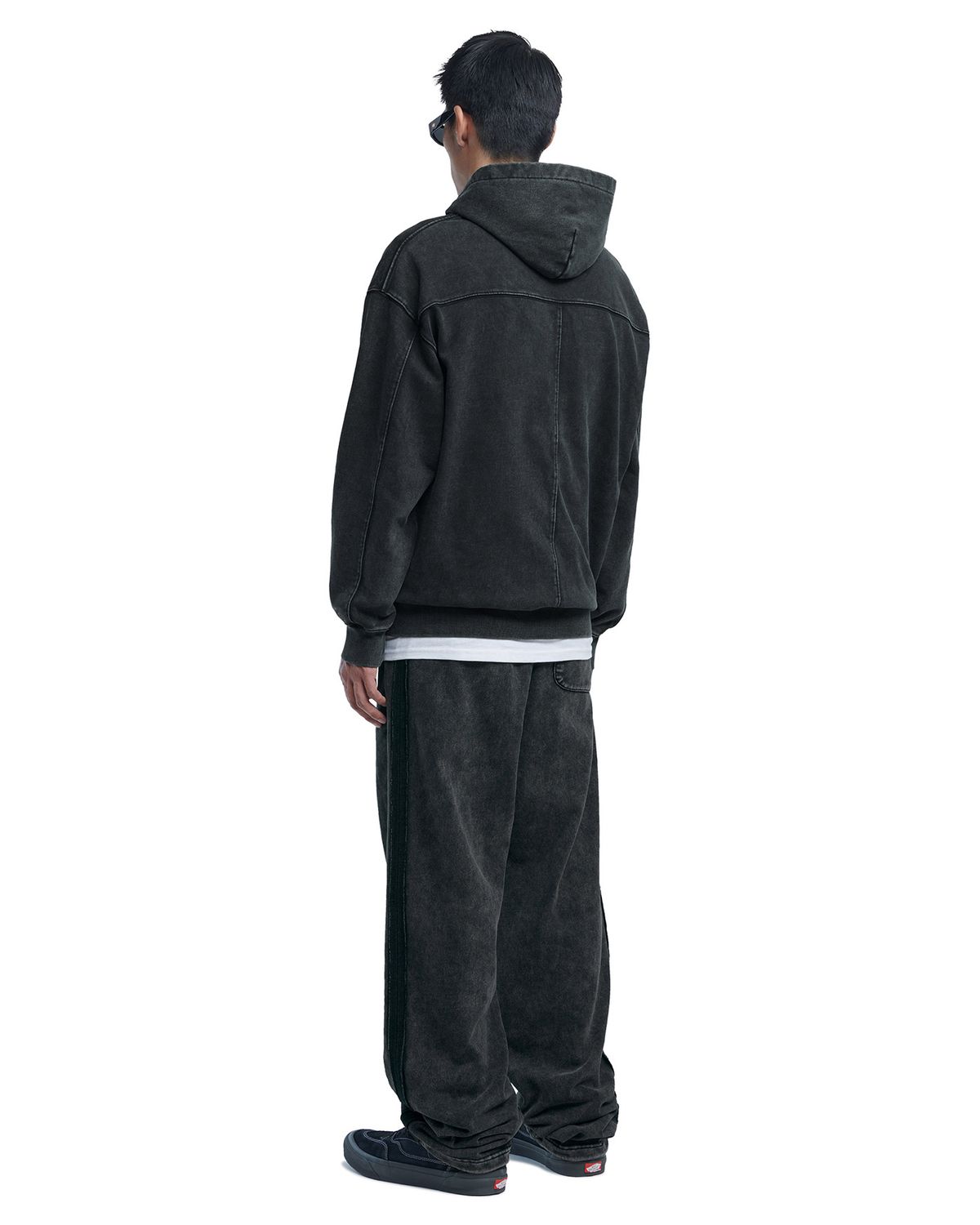노매뉴얼(NOMANUAL) M.L HOODIE - WASHED BLACK