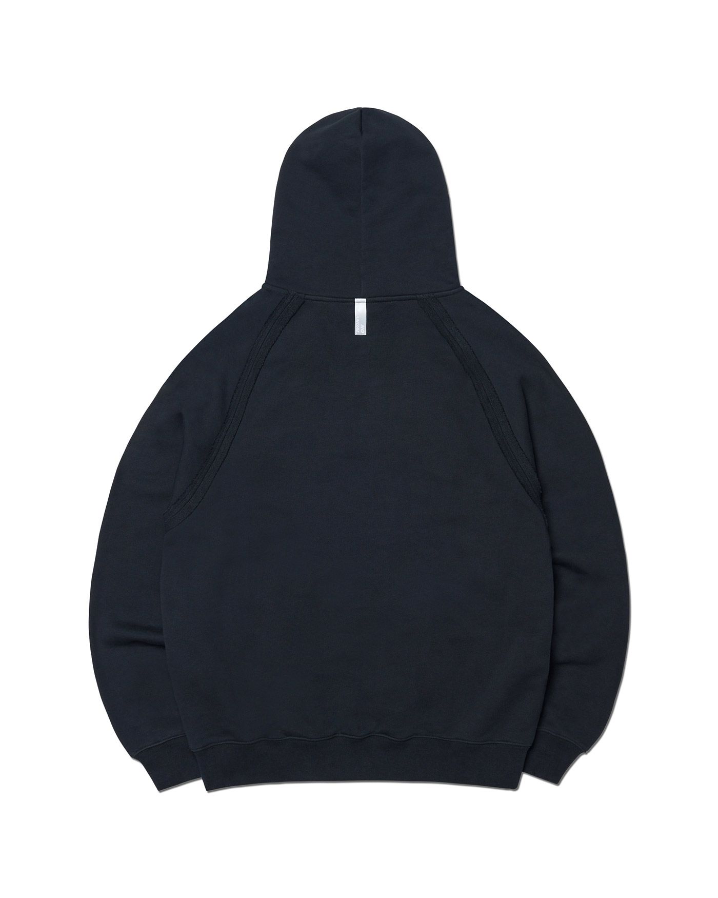MUSINSA | NOMANUAL R.S RAW EDGE HOODIE - BLACK