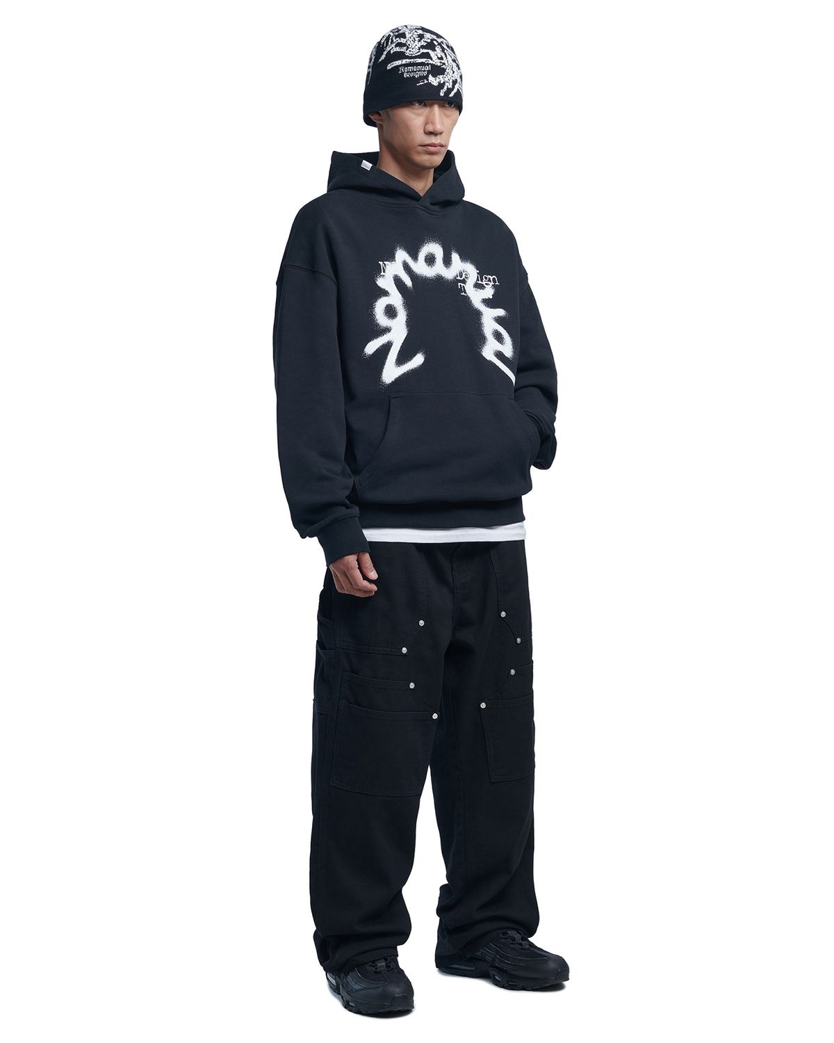 노매뉴얼(NOMANUAL) S.P.L HOODIE - BLACK