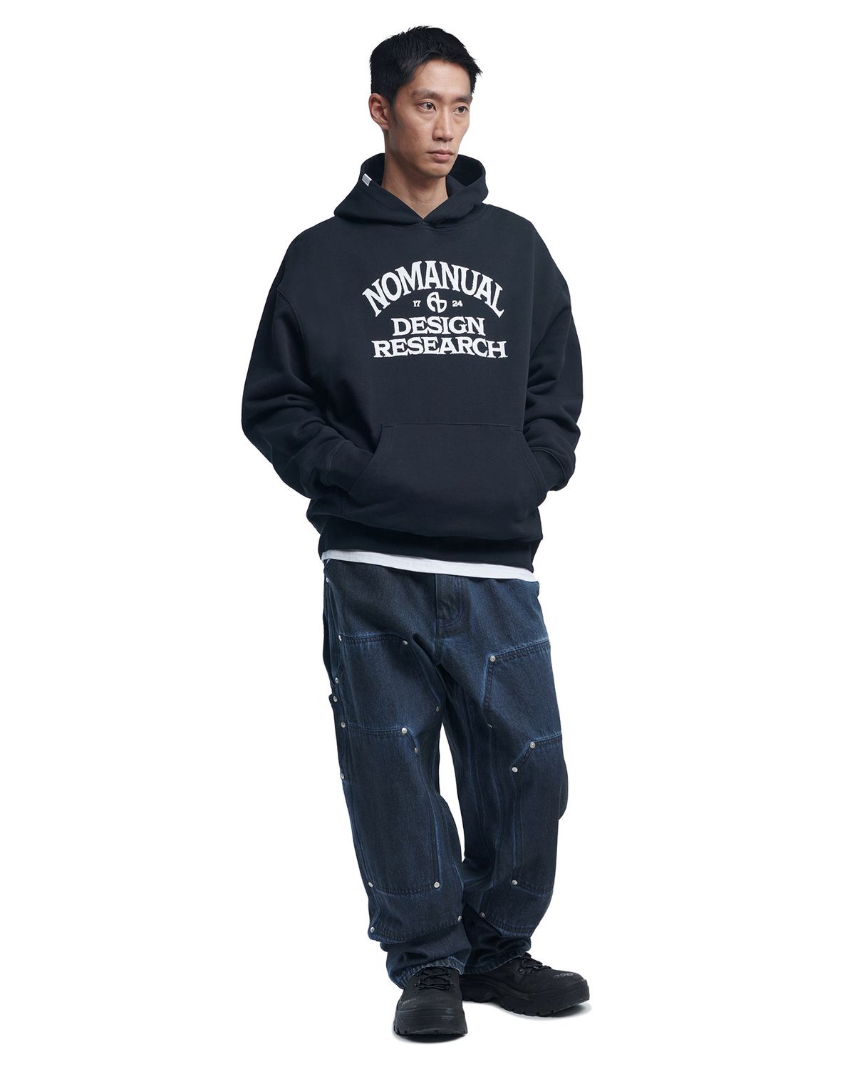 노매뉴얼(NOMANUAL) A.G HOODIE - BLACK