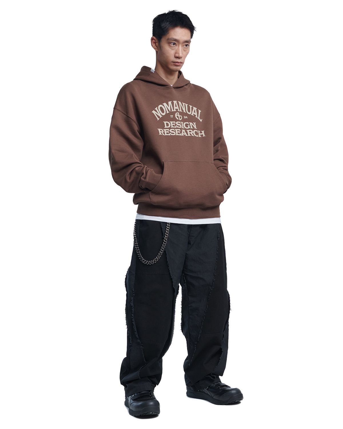 노매뉴얼(NOMANUAL) A.G HOODIE - BROWN