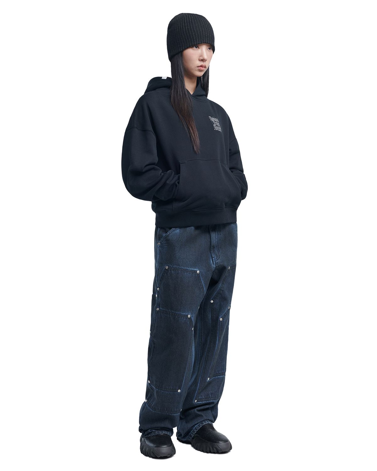 노매뉴얼(NOMANUAL) MANERO HOODIE - BLACK