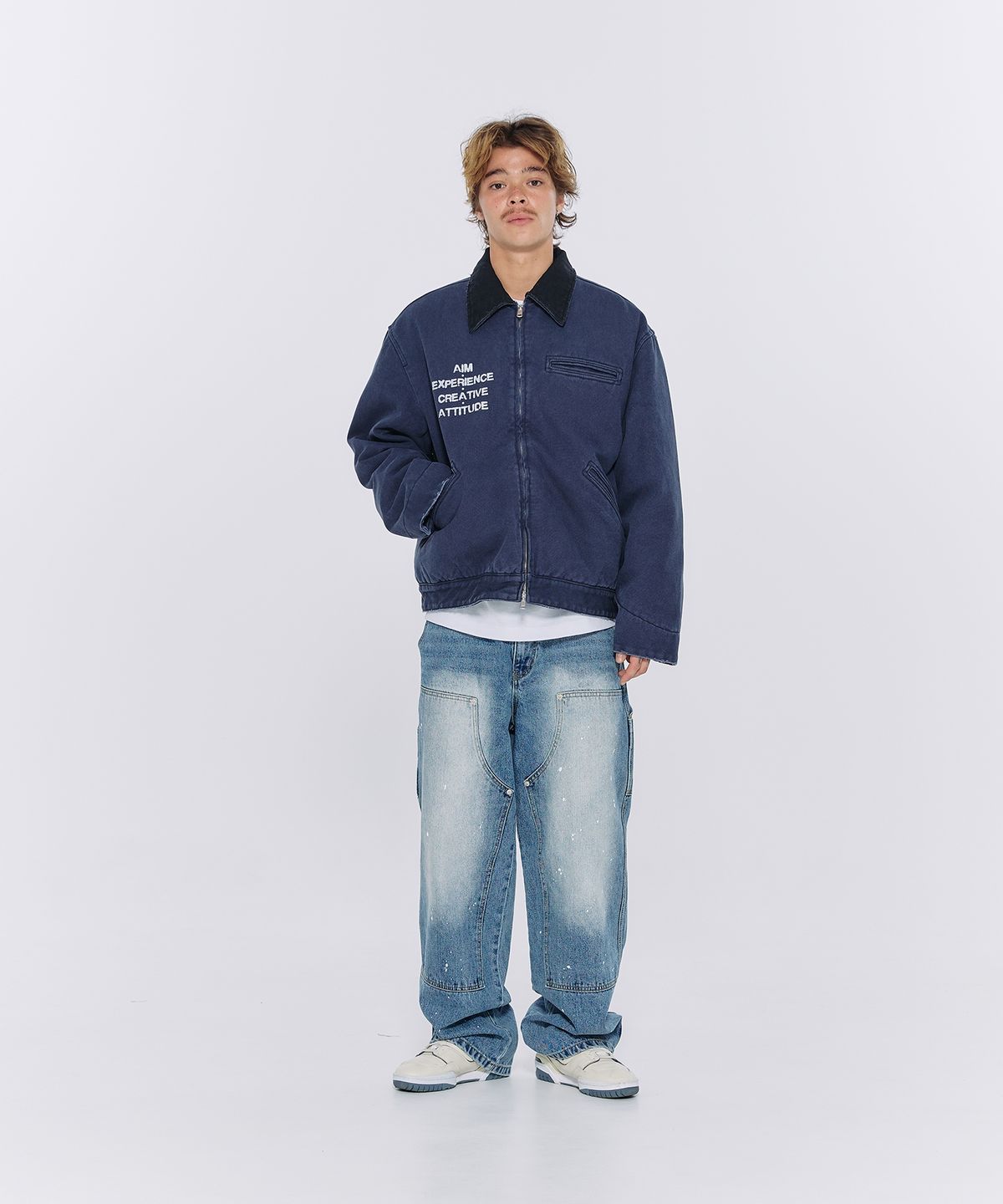 에이카화이트(AECA) AECA VINTAGE PIGMENT WORK JACKET-CHARCOAL