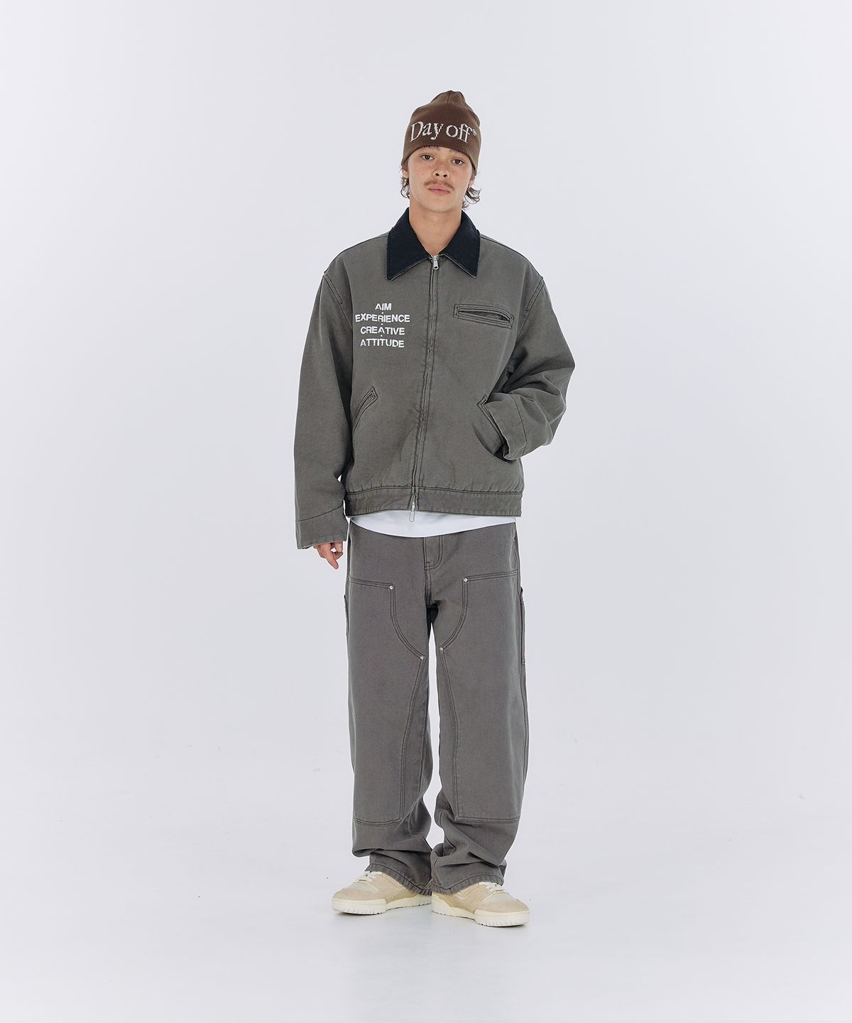 에이카화이트(AECA) AECA VINTAGE PIGMENT WORK JACKET-CHARCOAL
