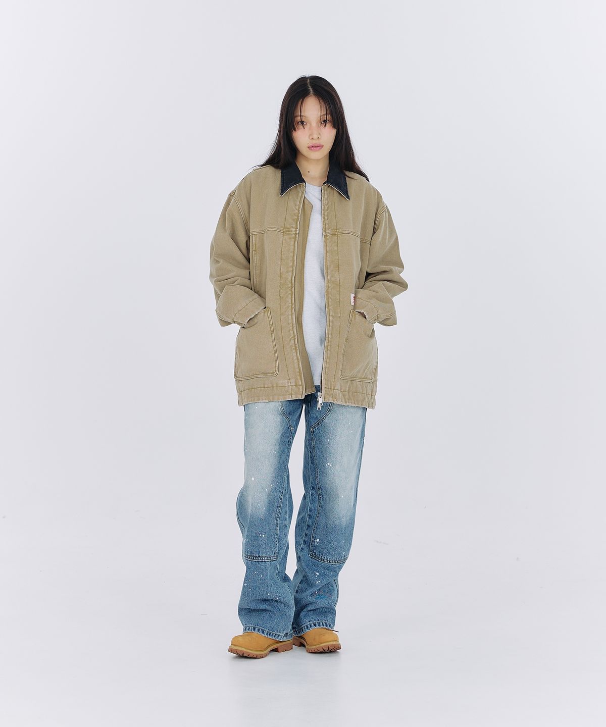 에이카화이트(AECA) AECA VINTAGE PIGMENT FIELD PARKA-CHARCOAL