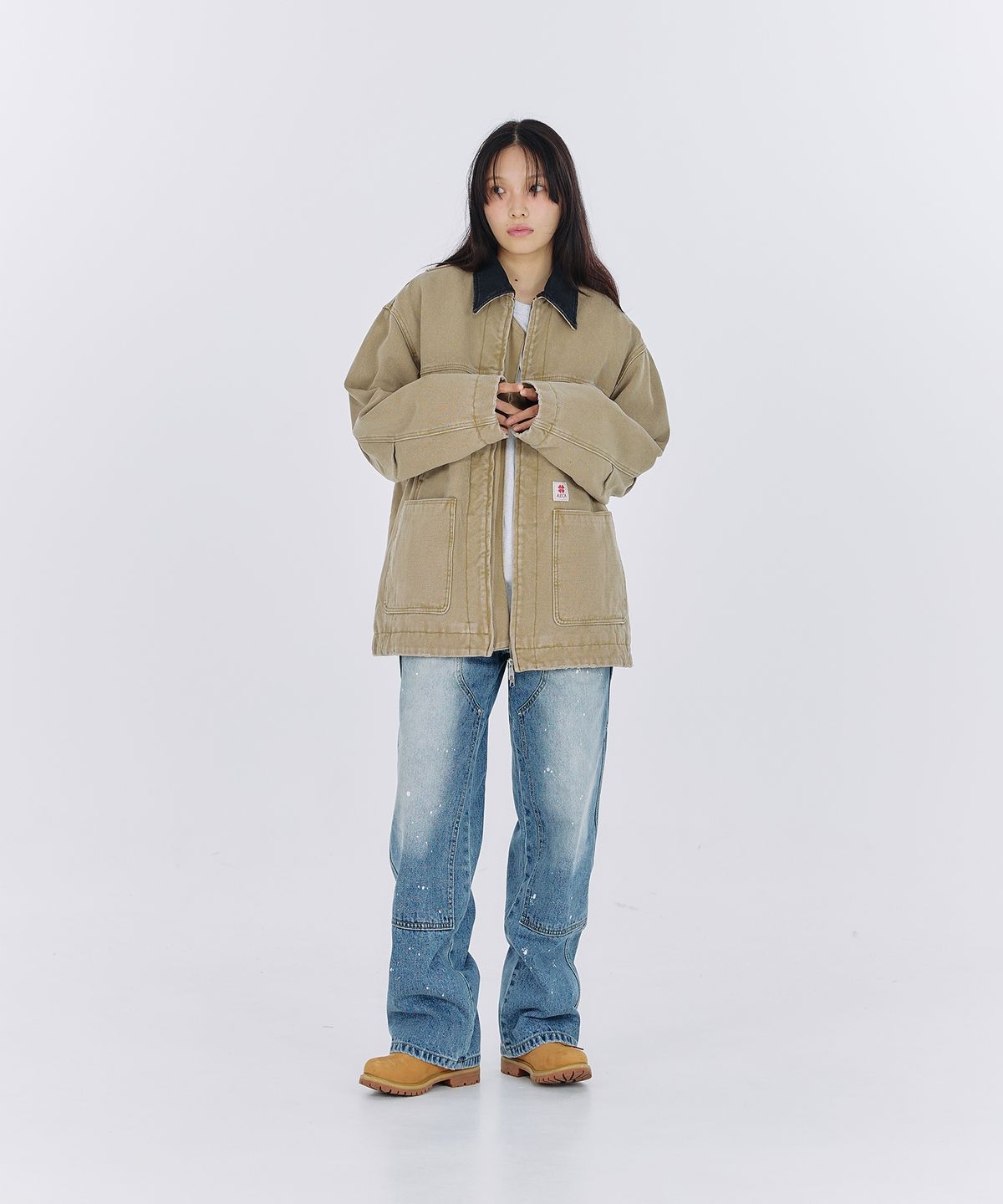 에이카화이트(AECA) AECA VINTAGE PIGMENT FIELD PARKA-BEIGE